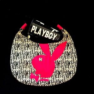 PLAYBOY HOT PINK LOGO HOBO BAG & LARNYARD BNWT!